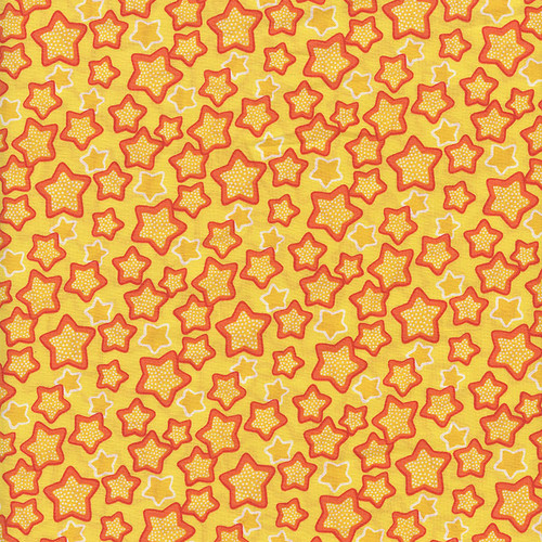 Little Bear Counts - Orange Stars on Yellow by P&B Textiles; SKU 963-O