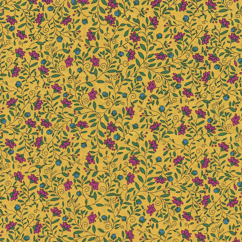 The Quilting Bug Calico Flowers on Yellow