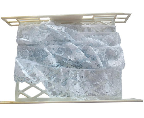 Light Blue Puppies Scalloped Lace