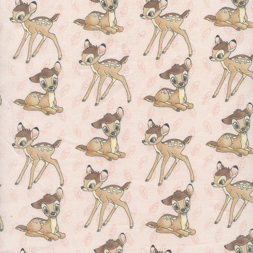Bambi Tossed on Peach Cotton Woven Fabric by Springs Creative