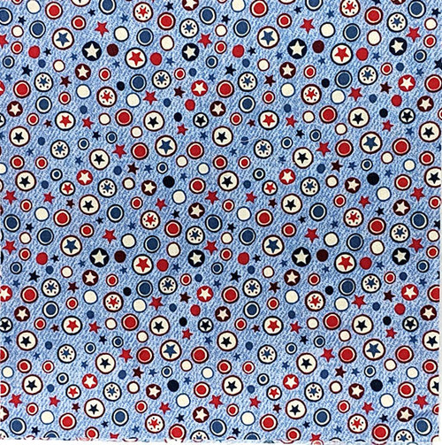 Red and Blue Circles and Stars by Pat Sloan for P&B Textiles, SKU#673-LB