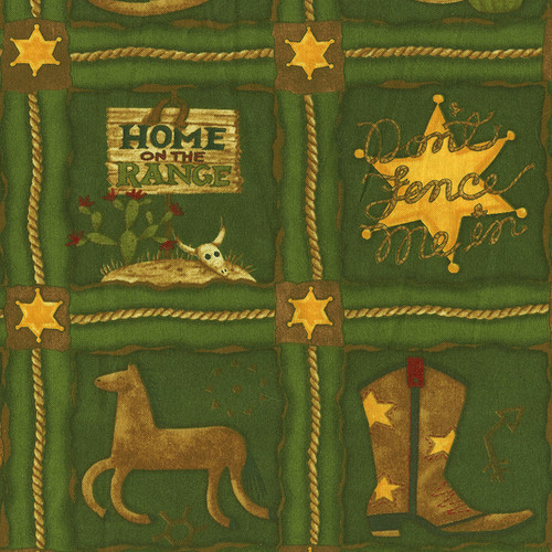 RODEO: Photo Blocks on Green by Debbie Mumm for South Sea Imports
