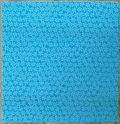 Tone-on-Tone Turquoise Flowers - 12 1/2" Block
