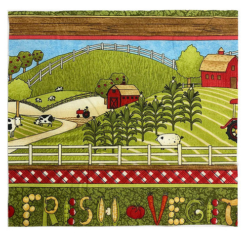 Farmland Farm Fresh Border Stripe - 8 1/2" Sq.