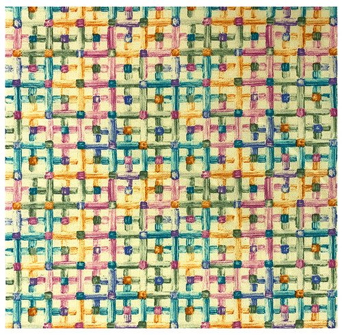 Bright Pastel Basket Weave  - 8 1/2" Sq