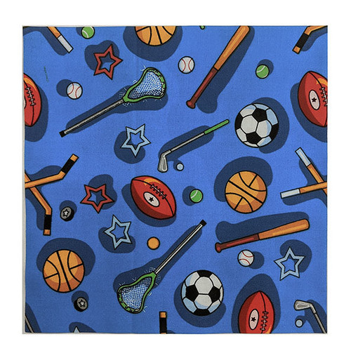 All Sports on Blue 8 1/2" sq