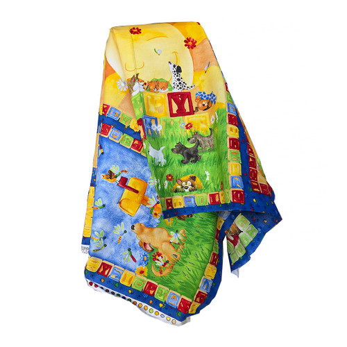 Puppy Dreams Blocks Panel by Winky Wheeler for South Sea Imports, SKU#19042-472