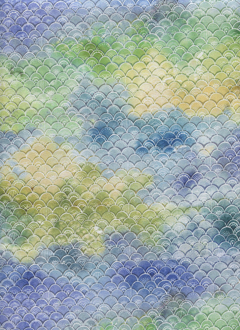 P&B Textiles Enchanted Seas Multi-colored Fish Scales, SKU #04942-MU