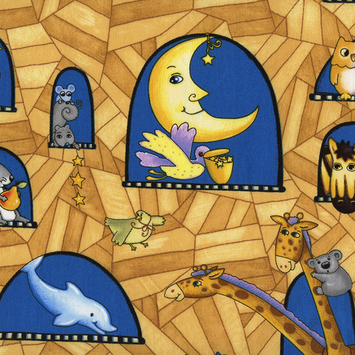 Sea of Dreams Noah's Animals Port Holes and Wooden Planks by South Sea Imports