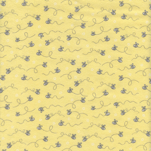 DOODLE BABY Baby Bee Flannel Yellow by Benartex Fabrics