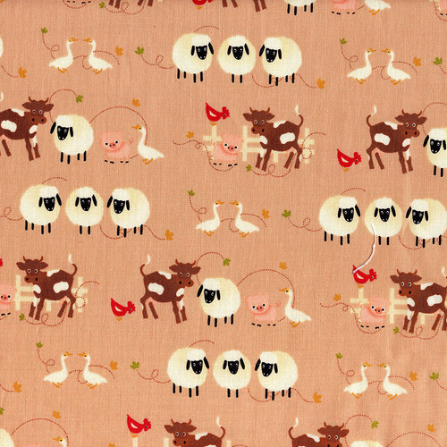 Farm fresh farm animals on Tan by Riley Blake