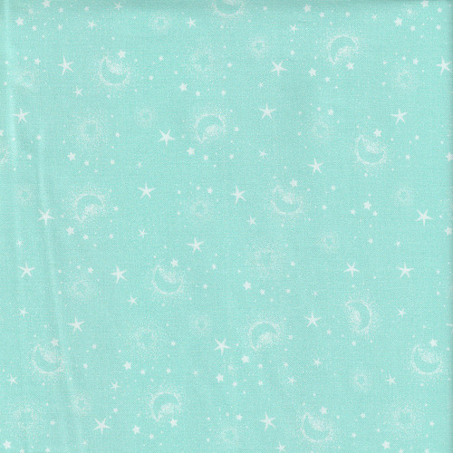 STAR BRIGHT: Moons & Stars on Light Turquoise