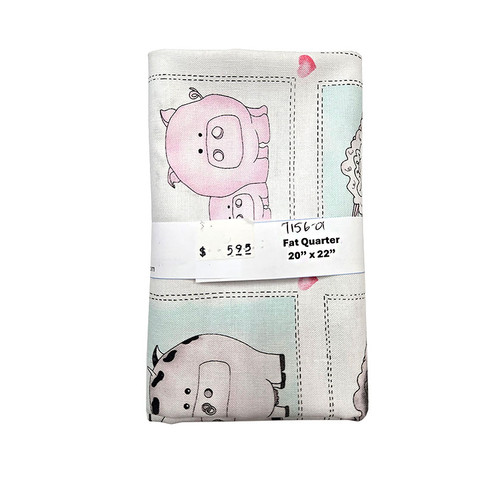On the Farm Small Animal Blocks Fat Quarter