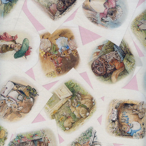 Peter Rabbit and Friends Scattered Photo's Pink by Riley Blake, SKU#C15860-Pink