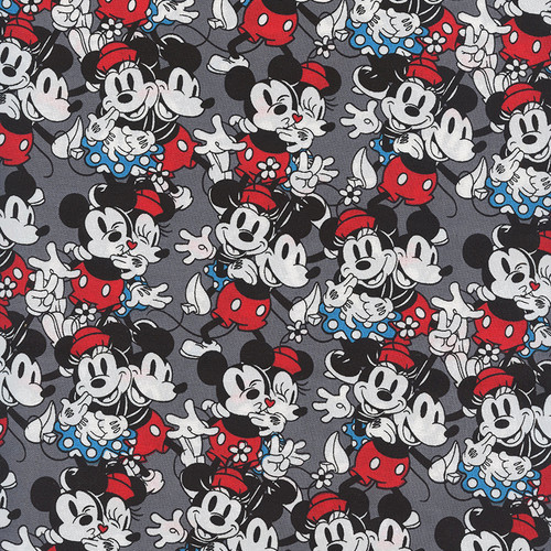 Mickey & Minnie Mouse Love Packed Allover on Grey by Springs Creative, SKU# 73711-A620715