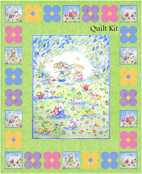 Animal Friends Secret Garden Baby Quilt Kit, SKU  Kit-35388