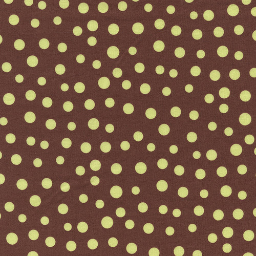 LILY POND Yellow Polka Dots on Brown