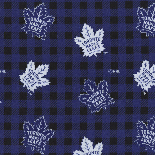 Sykel Enterprises Licensed NHL Toronto Maple Leafs Blue and Black Check Flannel, SKU# 1192MAP
