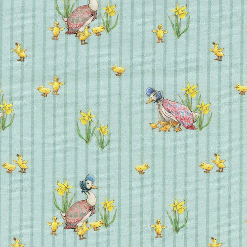 Peter Rabbit and Friends Jemima Puddle Duck Stripe Blue by Riley Blake