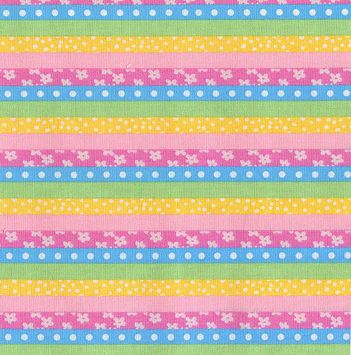 Rainbow Unicorns Pastel Flower Stripe  Coordinate by Fabric Traditions, SKU# 16441-B