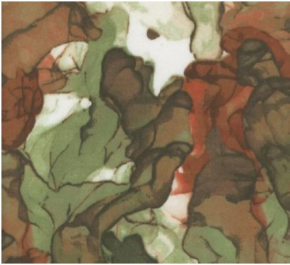 108" Wide-Back Flannel Smokey Green/Red Marble, SKU# 153056-03