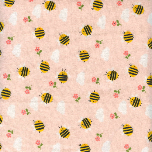 Bumble Bees on Pink Flannel by Camelot Fabrics, SKU# 21251501B-01