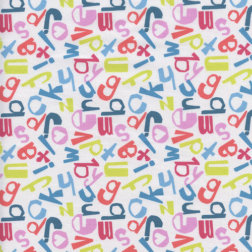Silly Safari Multi Colored Alphabet Tossed on White
