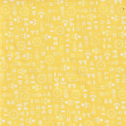 Baby Talk Yellow Tone-on-Tone Baby Things Fabric