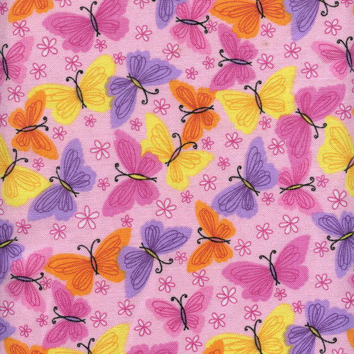 Bright Pastel Butterflies Flannel by AE Nathan, SKU# PATT 0986-22