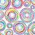 MARDI GRAS Rainbow Dotted Circles on White by Timeless Treasures