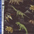 3 Wishes Fabric: DINOSAUR TRAILS - Dinosaurs Roaming on Dark Brown by Raquel Maciel, SKU# 24149-Brn