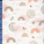 Nature's Nursery Watercolor Moon Beam Garden Floral on White Flannel by Kate Thacker for Springs Creative, SKU# 1986-4057
