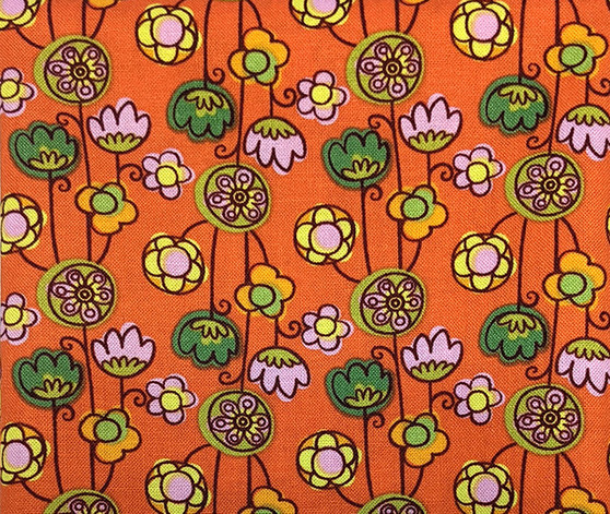 Merry Mushrooms Geometric Flowers on Tangerine