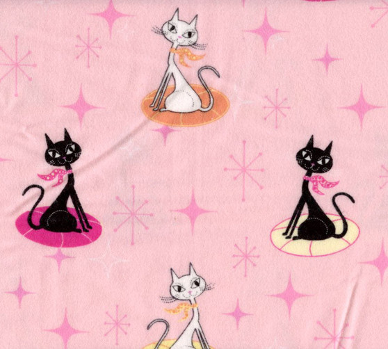 Royal Kittens on Pink Flannel