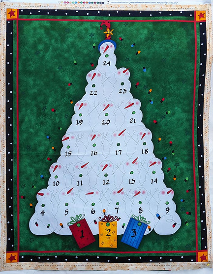 Let it Snow Snowman Advent Calendar Panel