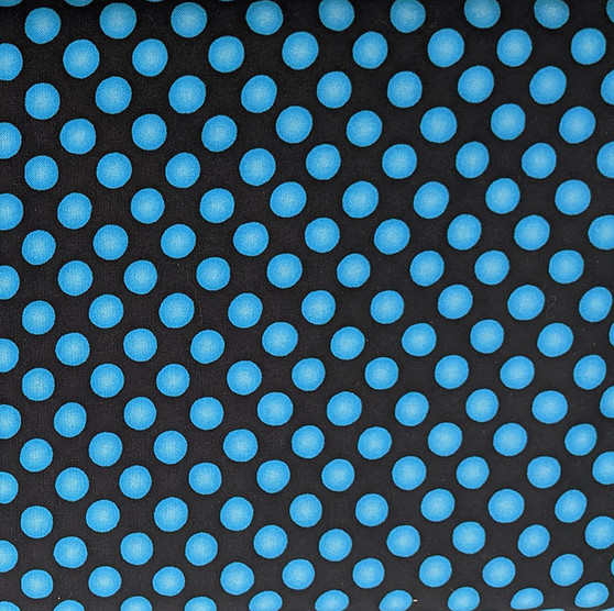 Turquoise Polka Dots on Black