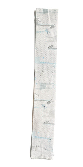 Blue & Grey Giraffe's on White 2 1/2" Pre-cut Flannelette Strips