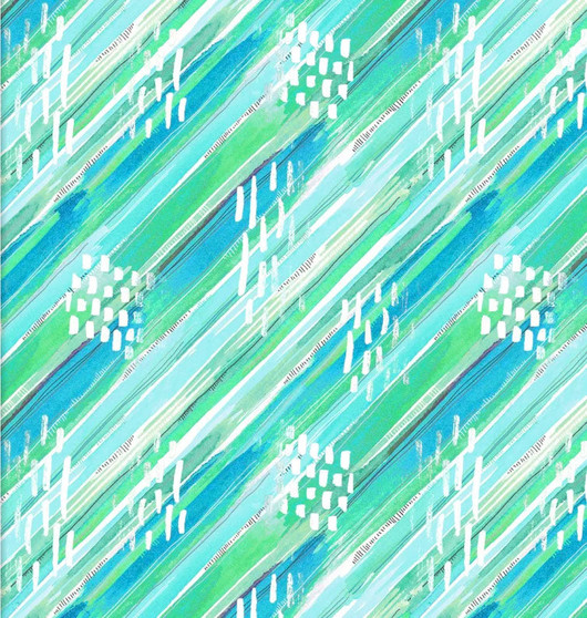 Good Vibes Diagonal Stripe Turquoise by 3 Wishes Fabric