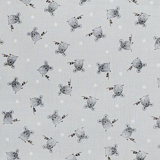 Julia: Mice on Lt. Grey by Windham Fabrics, SKU#51129-Grey