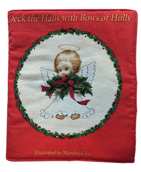 Deck the Halls Cloth Book Panel by Elizabeth Studio, SKU#4114-Cream