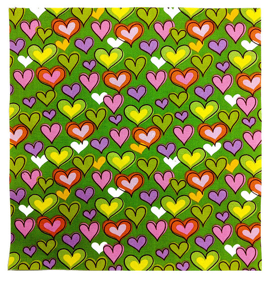 Merry Mushroom Colorful Hearts Lime - 8 1/2" Sq