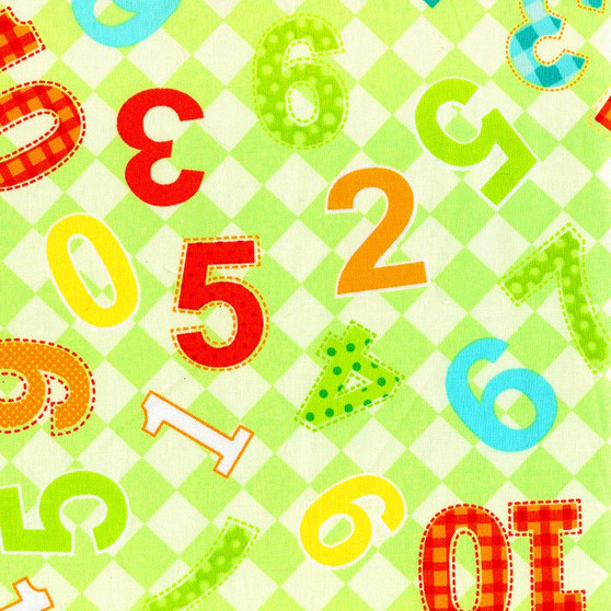 Best Friends Numbers on Lime Checkerboard