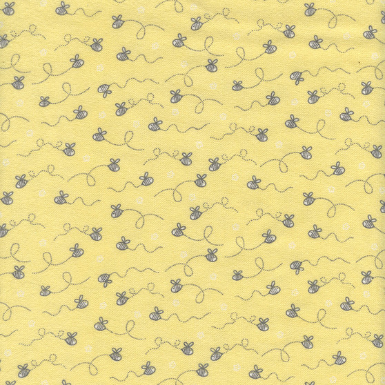 DOODLE BABY Baby Bee Flannel Yellow by Benartex Fabrics