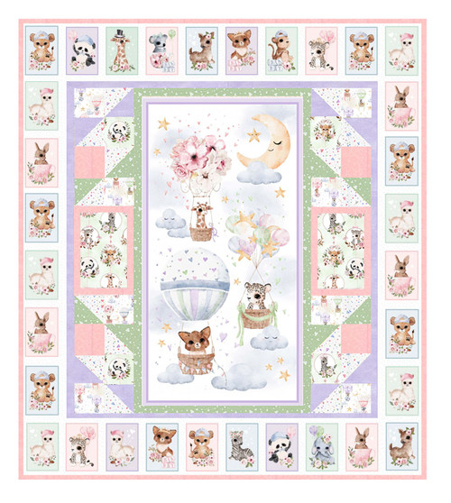 Animal Babies Block Quilt by Kids Fabrics Kreations, SKU# 35050