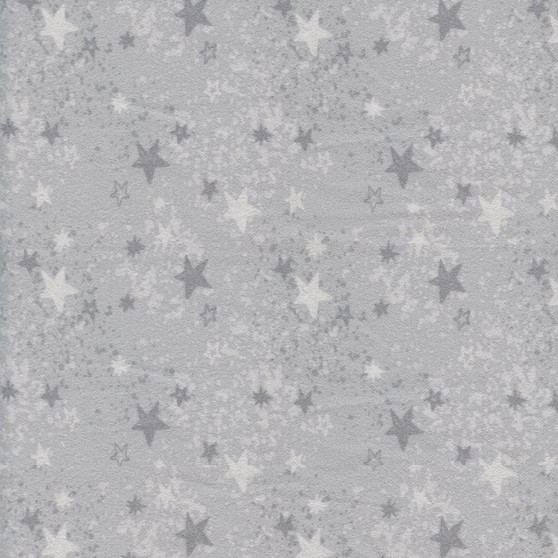 F15311-Gry: Flannel Safari Stargazing Grey Stars by Riley Blake
