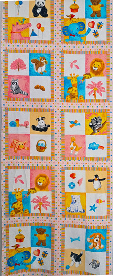 Let's be Friends Pink Blocks Panel by RJR Fabrics, SKU#8524-2