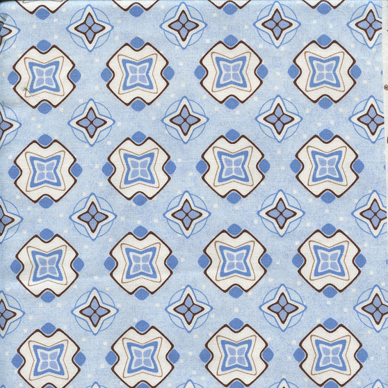Peek-a-Boo Blue, Brown and White Geometric Shapes by South Sea Imports, SKU#63289-412