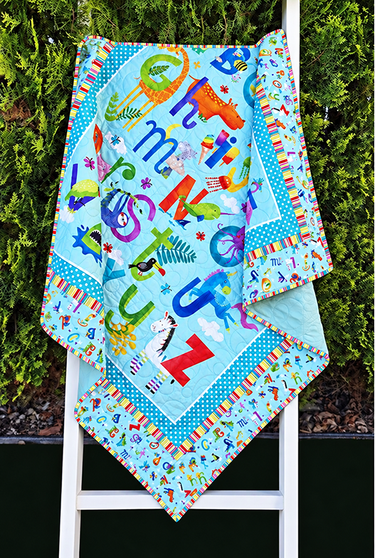 Wee Ones A-Z Alphabet Animal "Quilt Sew Easy" Quilt Kit by Kids Fabrics Kreations, SKU# KIT-353945
