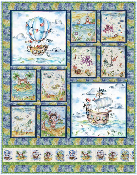 Enchanted Seas: Pirate Adventures Baby Quilt Kit, SKU# KIT-35398