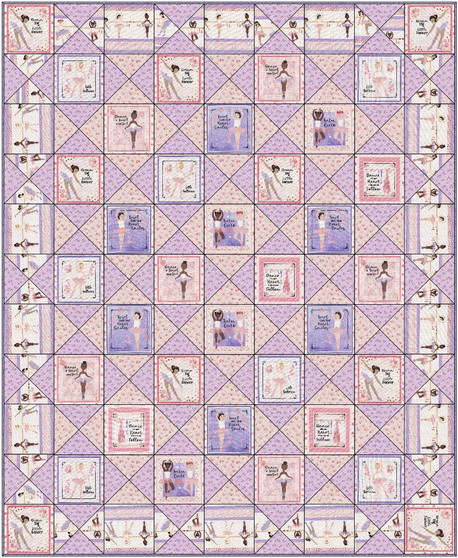 Little Dancer Quilt Kit, featuring fabrics from Tutu Cute fabric collections by Benartex Fabrics and designed by Kids Fabrics Kreations, SKU# KIT-35408